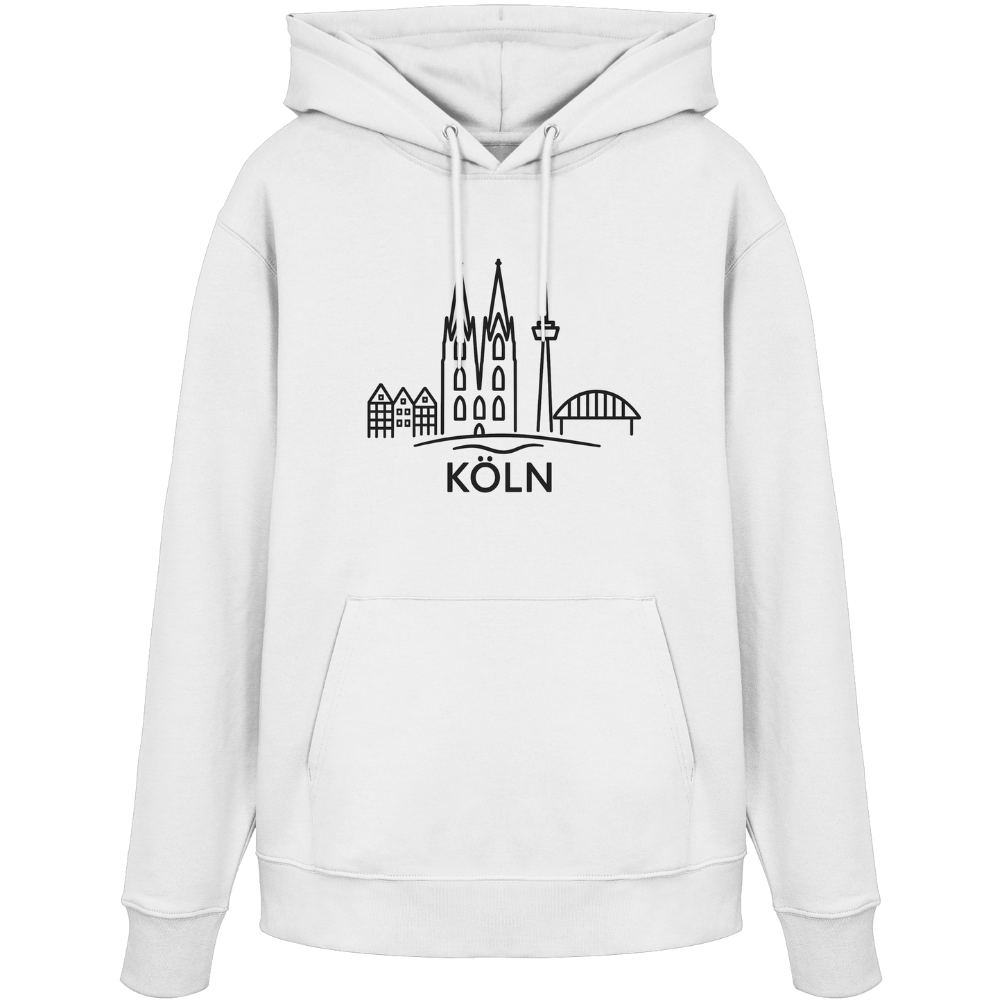 Köln Skyline (großer Druck auf der Brust) - Organic Hoodie