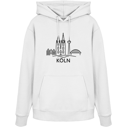 Köln Skyline (großer Druck auf der Brust) - Organic Hoodie