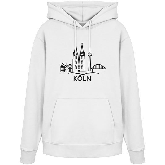 Köln Skyline (großer Druck auf der Brust) - Organic Hoodie