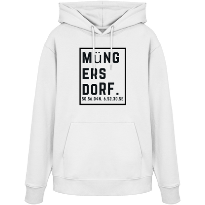 Müngersdorf Koordinaten (großer Druck auf der Brust) - Organic Hoodie