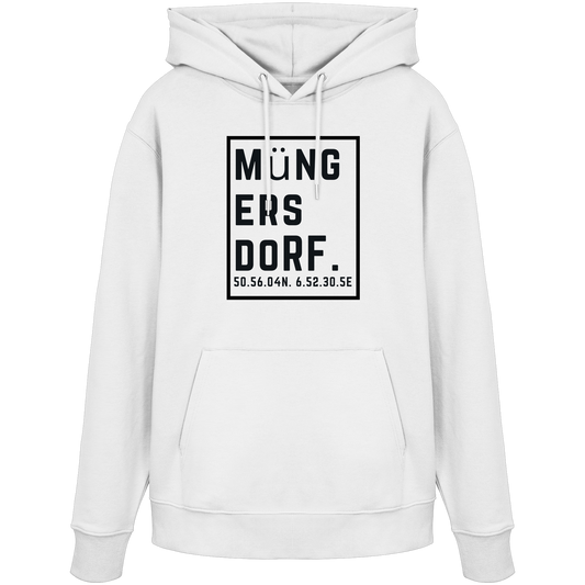 Müngersdorf Koordinaten (großer Druck auf der Brust) - Organic Hoodie