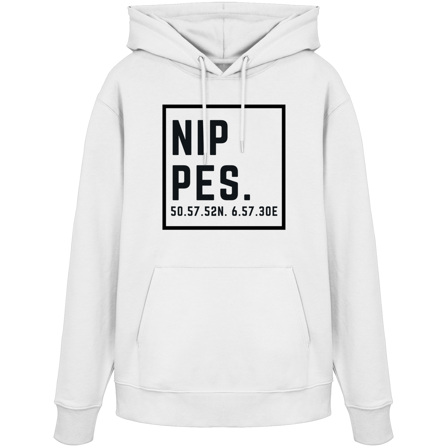 Nippes Koordinaten (großer Druck auf der Brust) - Organic Hoodie