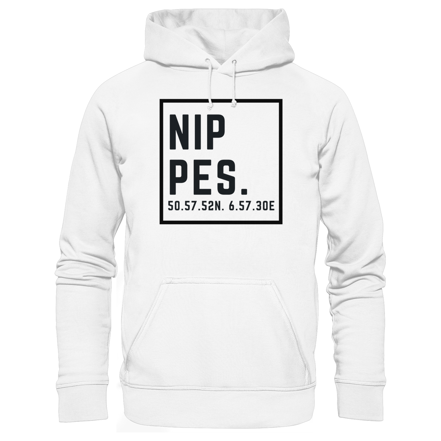 Nippes Koordinaten (großer Druck auf der Brust) - Organic Hoodie