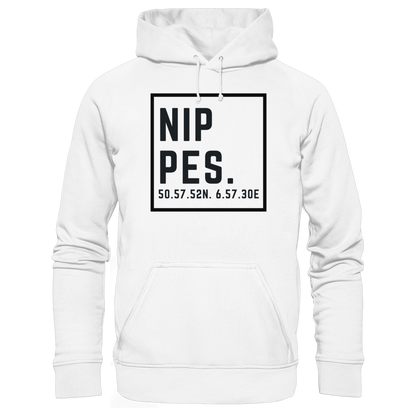 Nippes Koordinaten (großer Druck auf der Brust) - Organic Hoodie