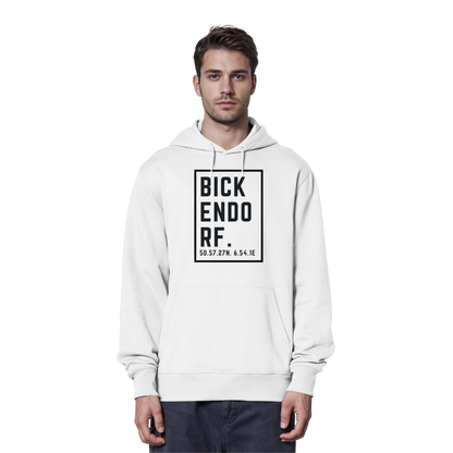 Bickendorf Koordinaten (großer Druck auf der Brust) - Organic Hoodie