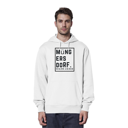 Müngersdorf Koordinaten (großer Druck auf der Brust) - Organic Hoodie