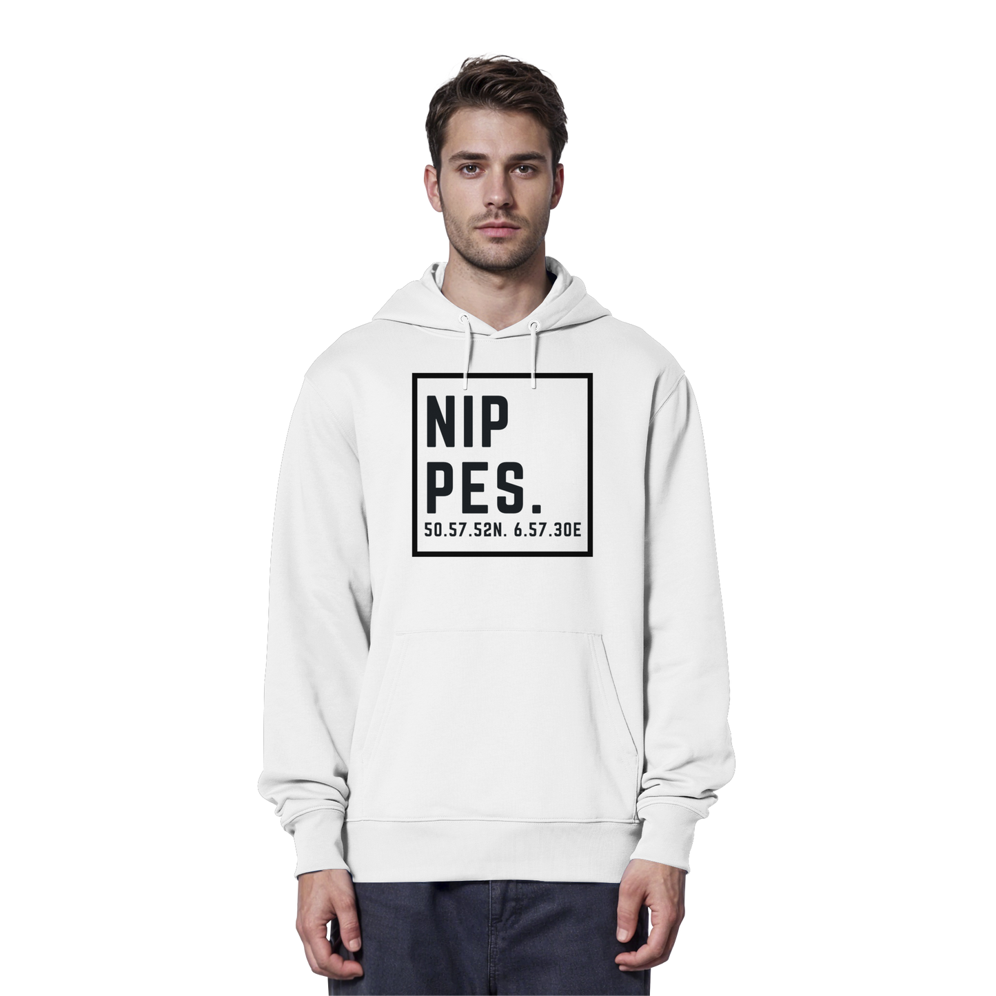 Nippes Koordinaten (großer Druck auf der Brust) - Organic Hoodie