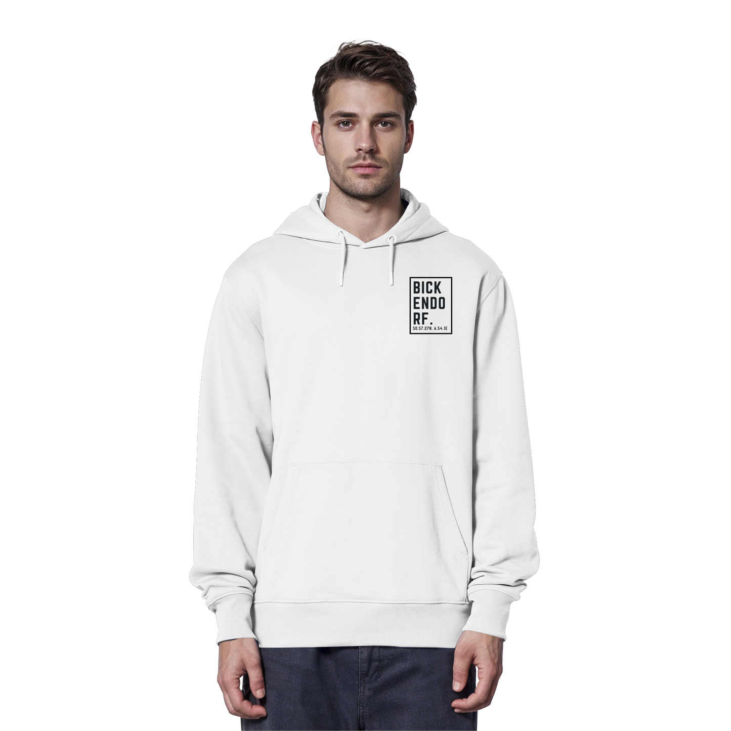 Bickendorf Koordinaten (kleiner Druck auf der Brust) - Organic Hoodie