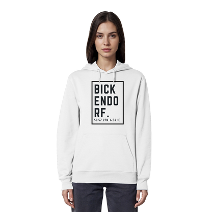 Bickendorf Koordinaten (großer Druck auf der Brust) - Organic Hoodie