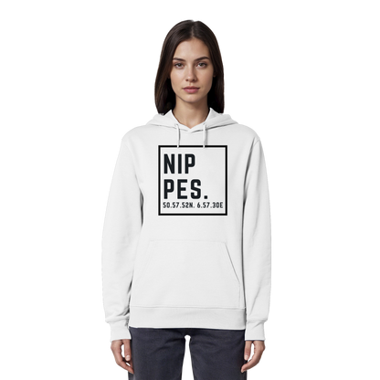 Nippes Koordinaten (großer Druck auf der Brust) - Organic Hoodie