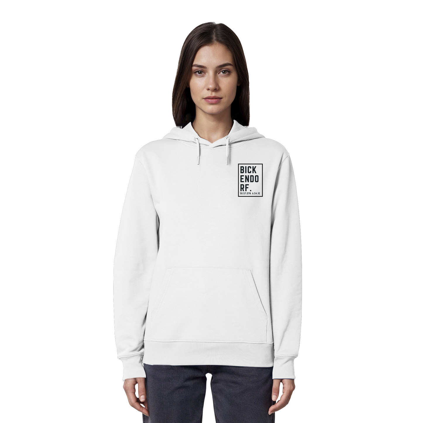 Bickendorf Koordinaten (kleiner Druck auf der Brust) - Organic Hoodie
