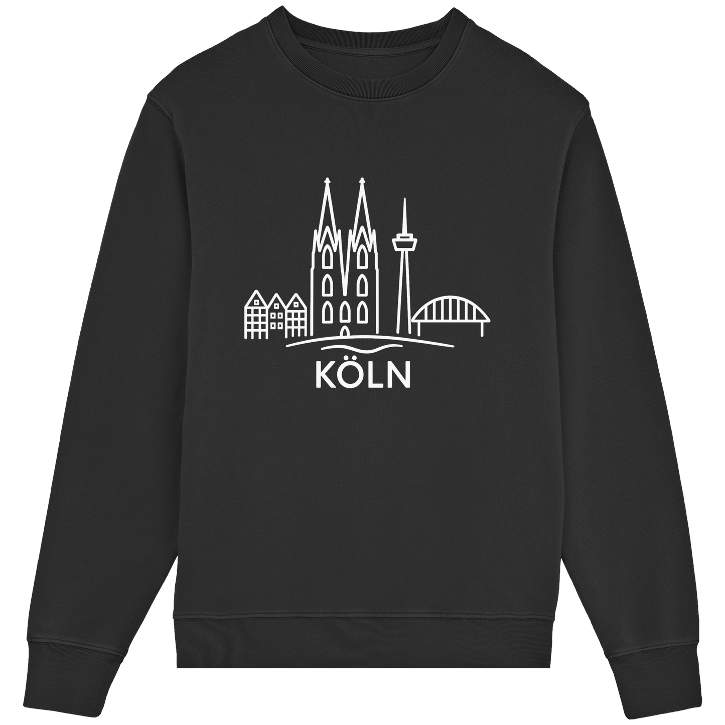 Köln Skyline (großer Druck auf der Brust) - Organic Lightweight Sweatshirt