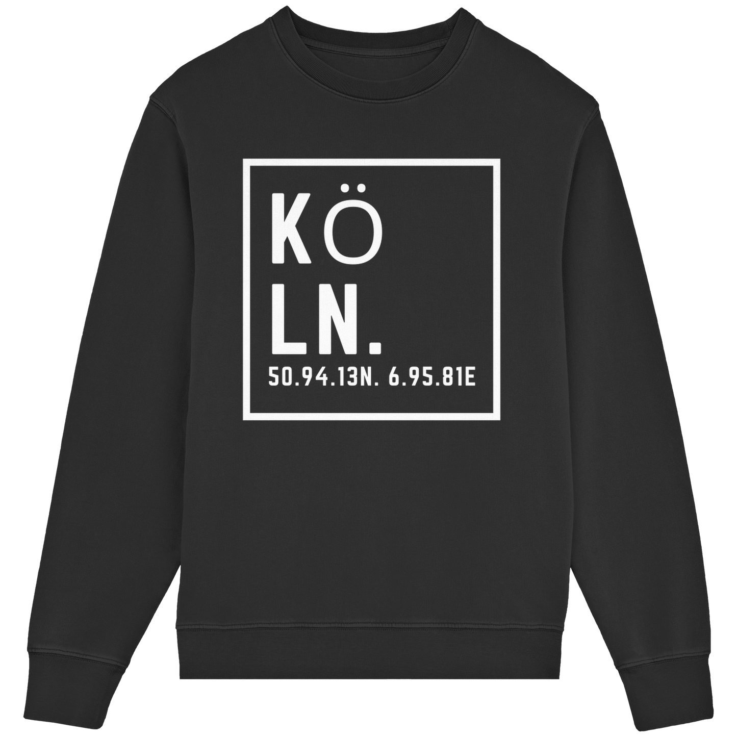 Köln Koordinaten (großer Druck auf der Brust) - Organic Lightweight Sweatshirt