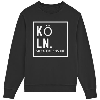 Köln Koordinaten (großer Druck auf der Brust) - Organic Lightweight Sweatshirt