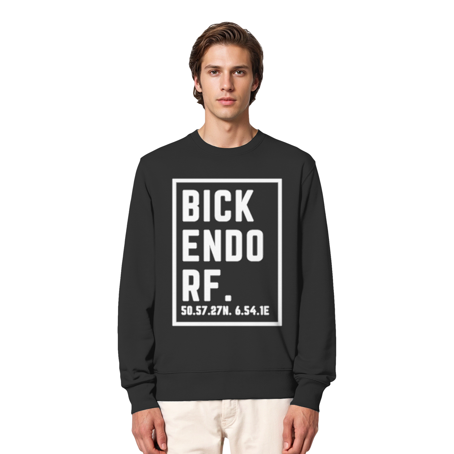Bickendorf Koordinaten (großer Druck auf der Brust) - Organic Lightweight Sweatshirt