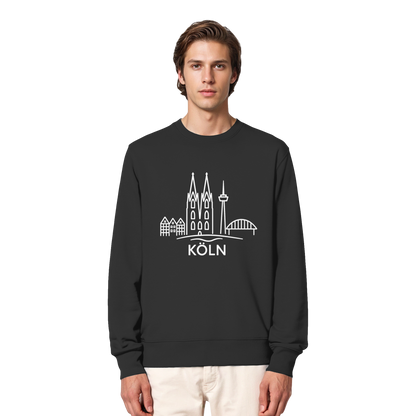 Köln Skyline (großer Druck auf der Brust) - Organic Lightweight Sweatshirt