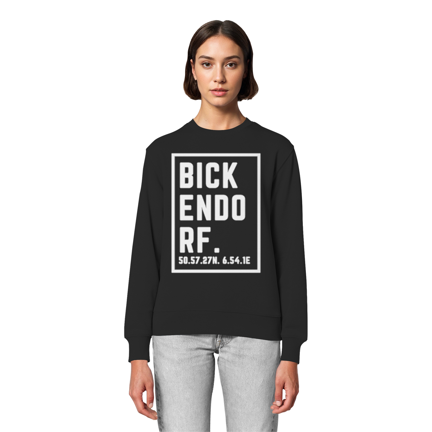 Bickendorf Koordinaten (großer Druck auf der Brust) - Organic Lightweight Sweatshirt