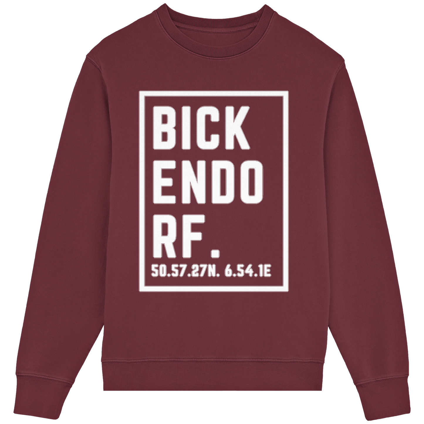 Bickendorf Koordinaten (großer Druck auf der Brust) - Organic Lightweight Sweatshirt