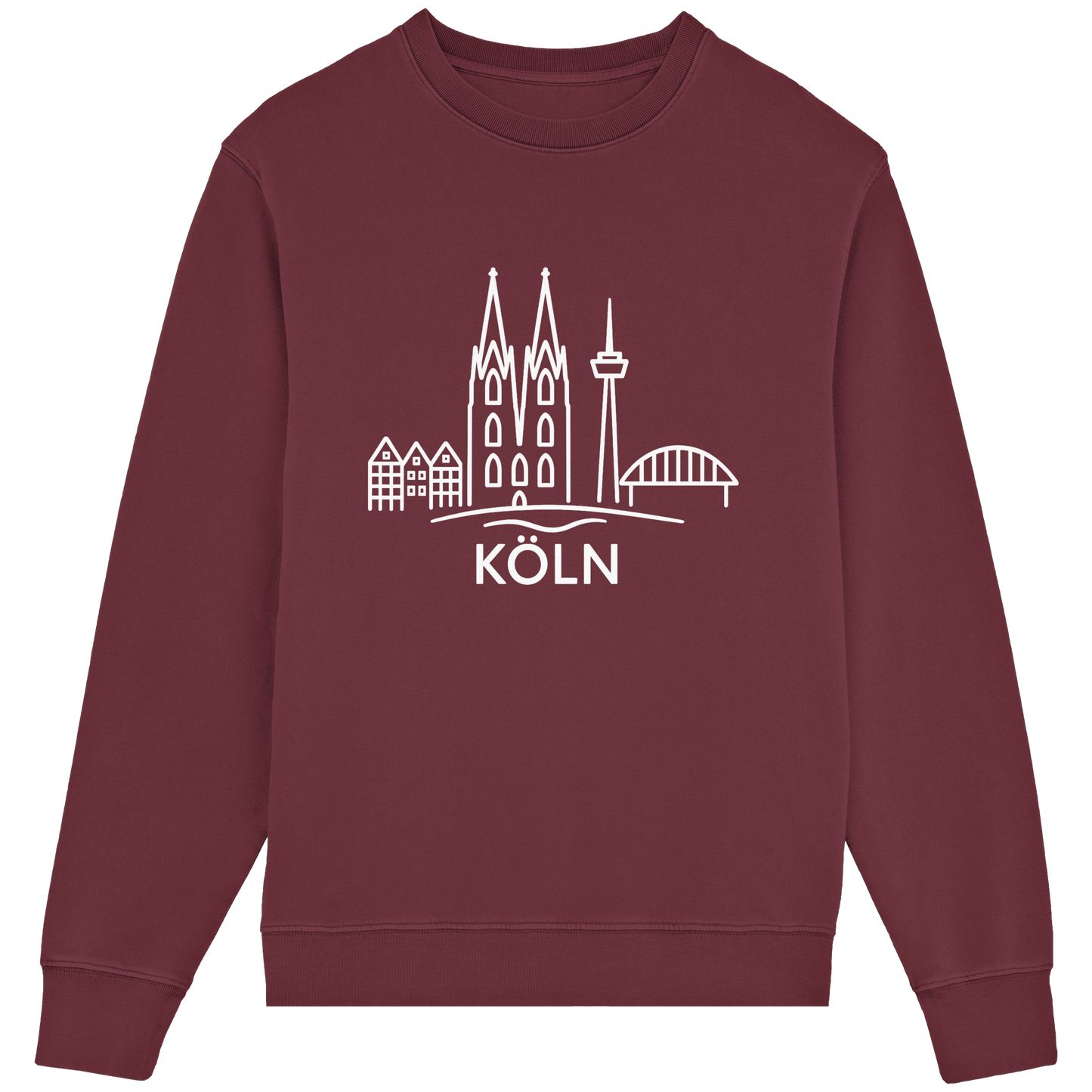 Köln Skyline (großer Druck auf der Brust) - Organic Lightweight Sweatshirt