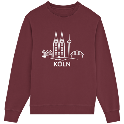 Köln Skyline (großer Druck auf der Brust) - Organic Lightweight Sweatshirt