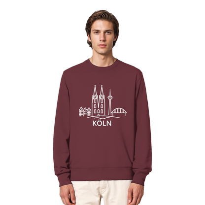 Köln Skyline (großer Druck auf der Brust) - Organic Lightweight Sweatshirt