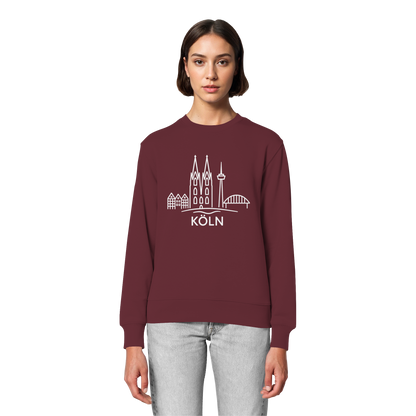 Köln Skyline (großer Druck auf der Brust) - Organic Lightweight Sweatshirt