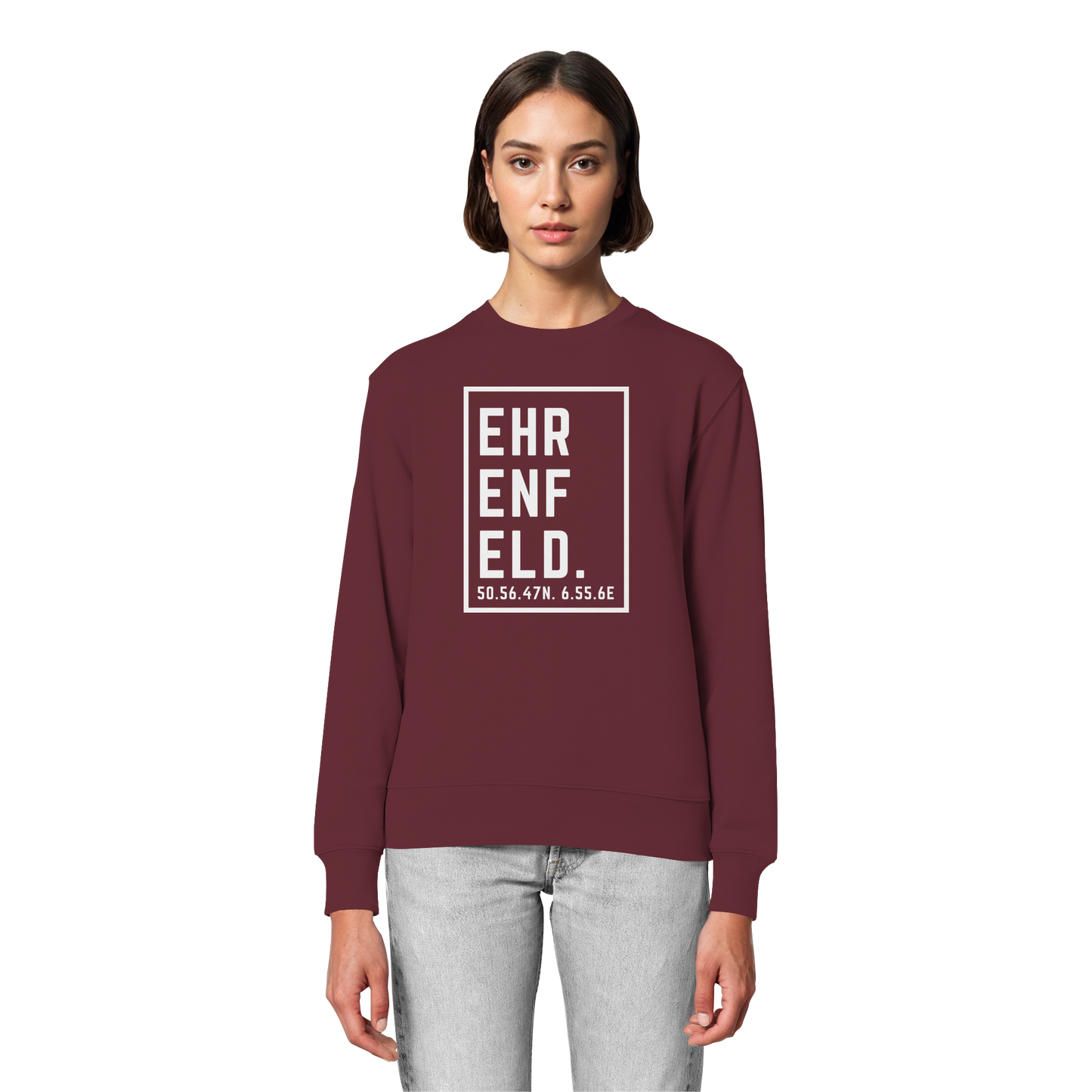 Ehrenfeld Koordinaten (großer Druck auf der Brust) - Organic Lightweight Sweatshirt