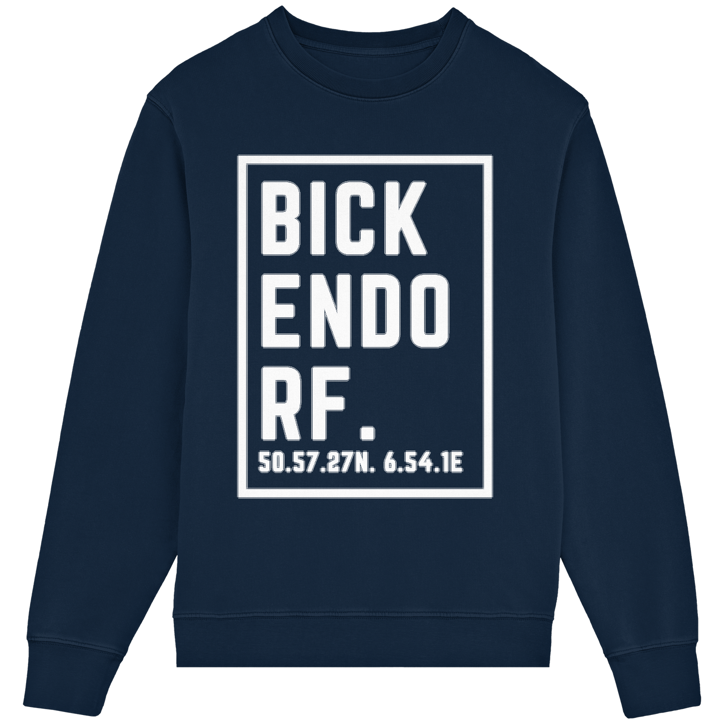 Bickendorf Koordinaten (großer Druck auf der Brust) - Organic Lightweight Sweatshirt