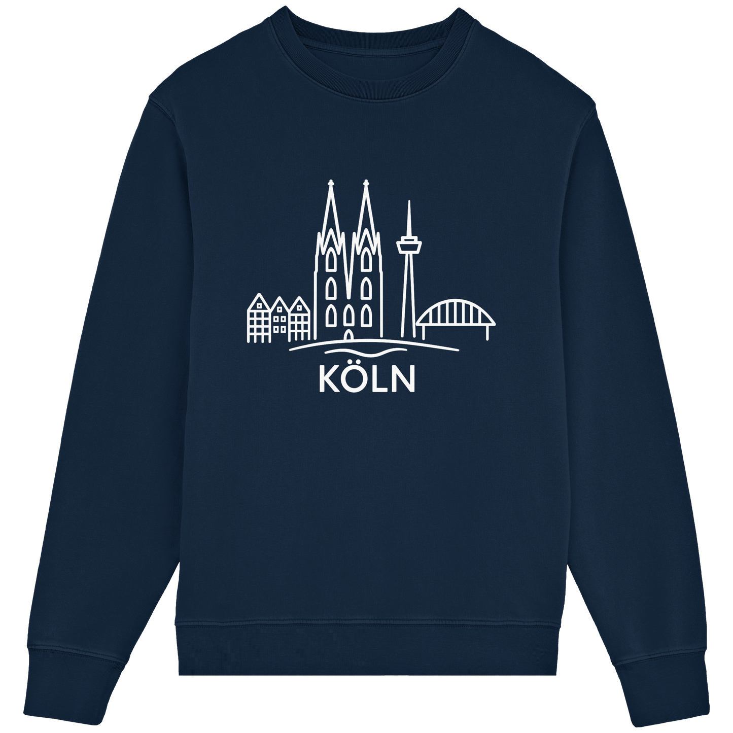 Köln Skyline (großer Druck auf der Brust) - Organic Lightweight Sweatshirt