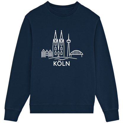 Köln Skyline (großer Druck auf der Brust) - Organic Lightweight Sweatshirt