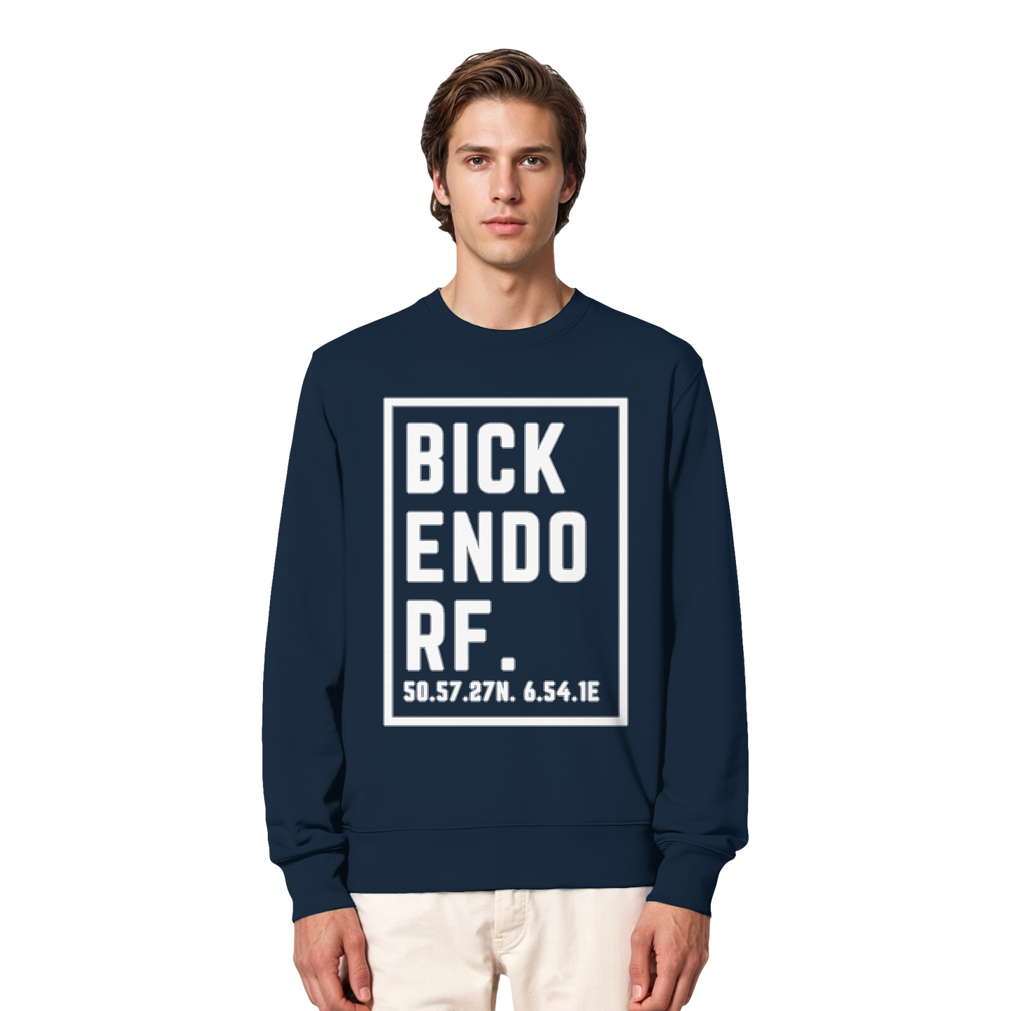 Bickendorf Koordinaten (großer Druck auf der Brust) - Organic Lightweight Sweatshirt