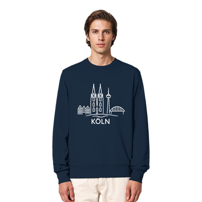Köln Skyline (großer Druck auf der Brust) - Organic Lightweight Sweatshirt