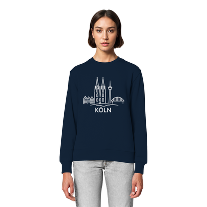 Köln Skyline (großer Druck auf der Brust) - Organic Lightweight Sweatshirt