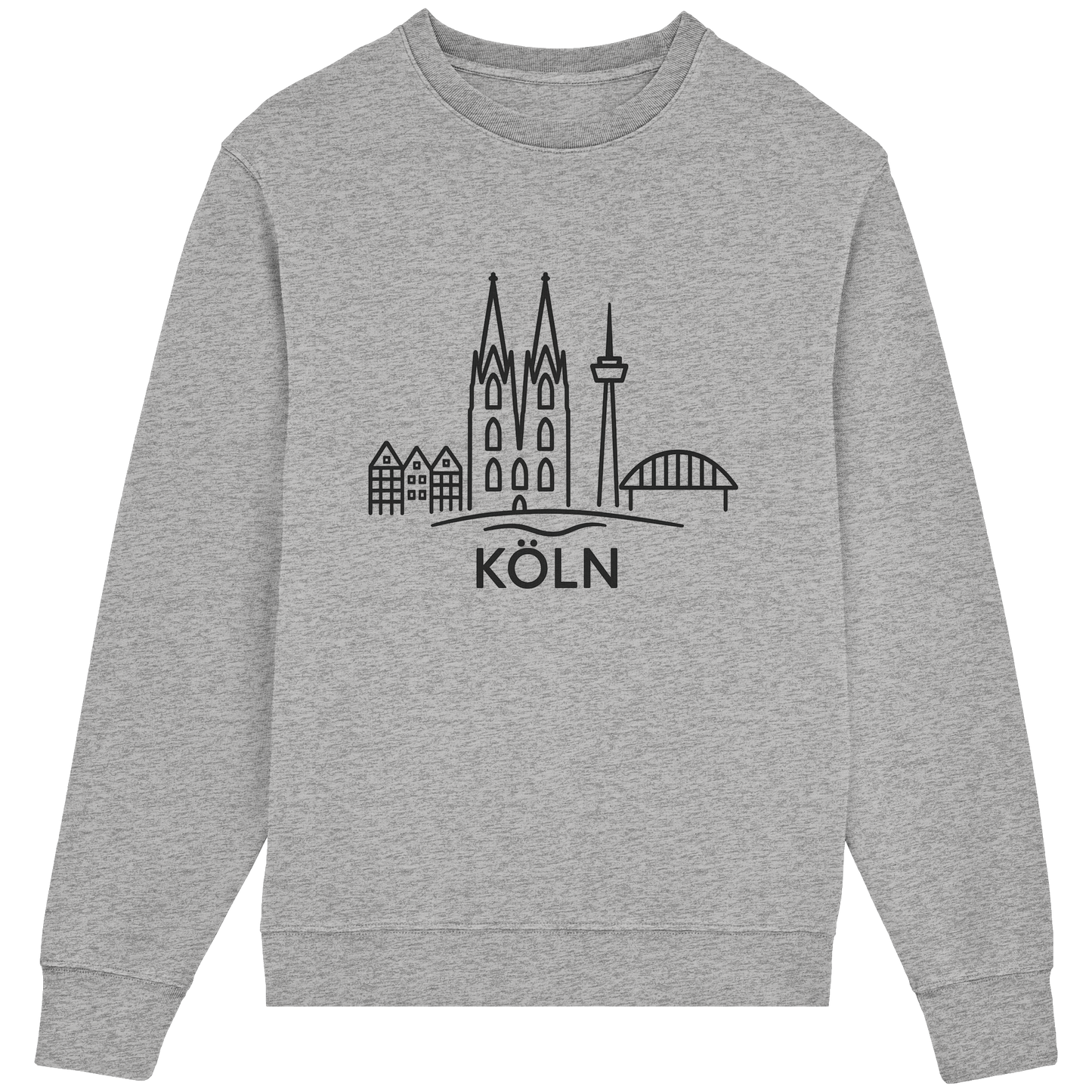 Köln Skyline (großer Druck auf der Brust) - Organic Lightweight Sweatshirt