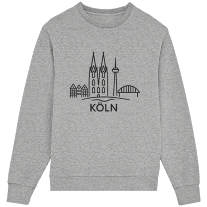 Köln Skyline (großer Druck auf der Brust) - Organic Lightweight Sweatshirt