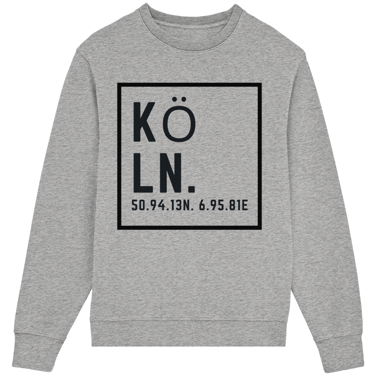Köln Koordinaten (großer Druck auf der Brust) - Organic Lightweight Sweatshirt