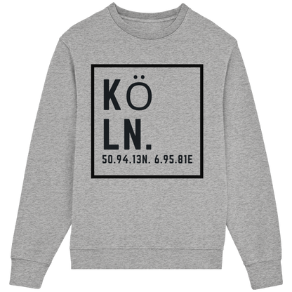 Köln Koordinaten (großer Druck auf der Brust) - Organic Lightweight Sweatshirt