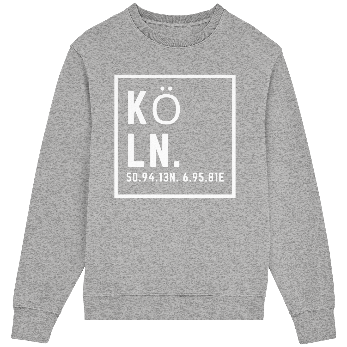 Köln Koordinaten (großer Druck auf der Brust) - Organic Lightweight Sweatshirt