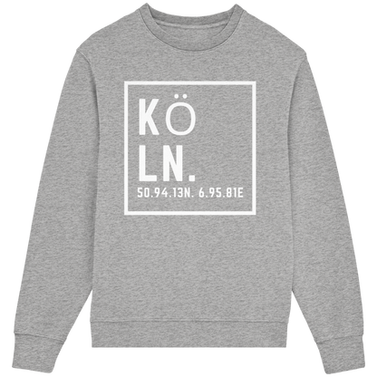 Köln Koordinaten (großer Druck auf der Brust) - Organic Lightweight Sweatshirt