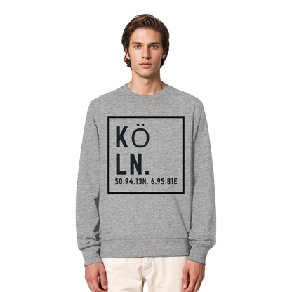 Köln Koordinaten (großer Druck auf der Brust) - Organic Lightweight Sweatshirt