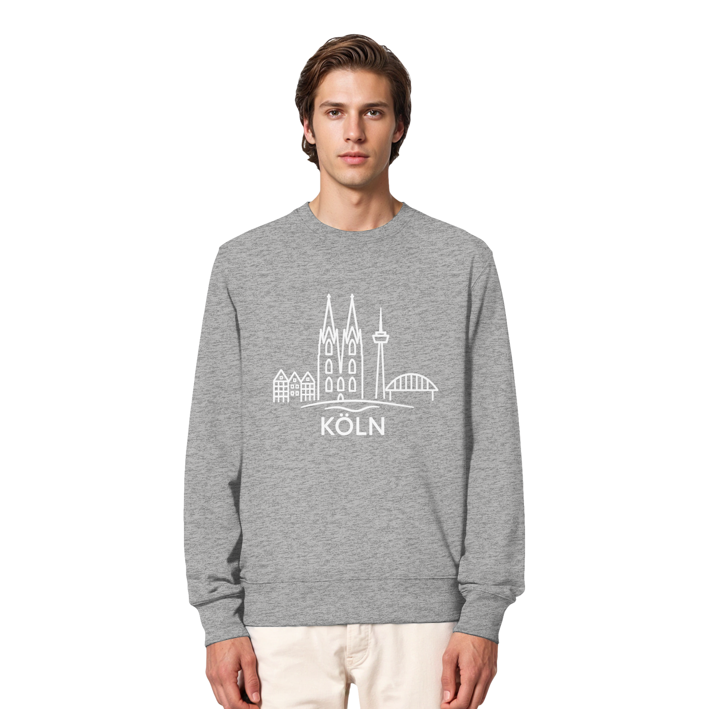Köln Skyline (großer Druck auf der Brust) - Organic Lightweight Sweatshirt