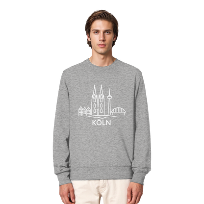 Köln Skyline (großer Druck auf der Brust) - Organic Lightweight Sweatshirt