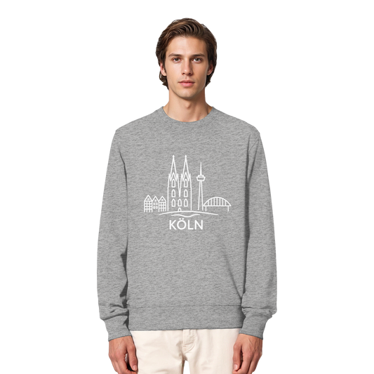 Köln Skyline (großer Druck auf der Brust) - Organic Lightweight Sweatshirt
