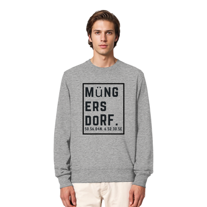 Müngersdorf Koordinaten (großer Druck auf der Brust) - Organic Lightweight Sweatshirt