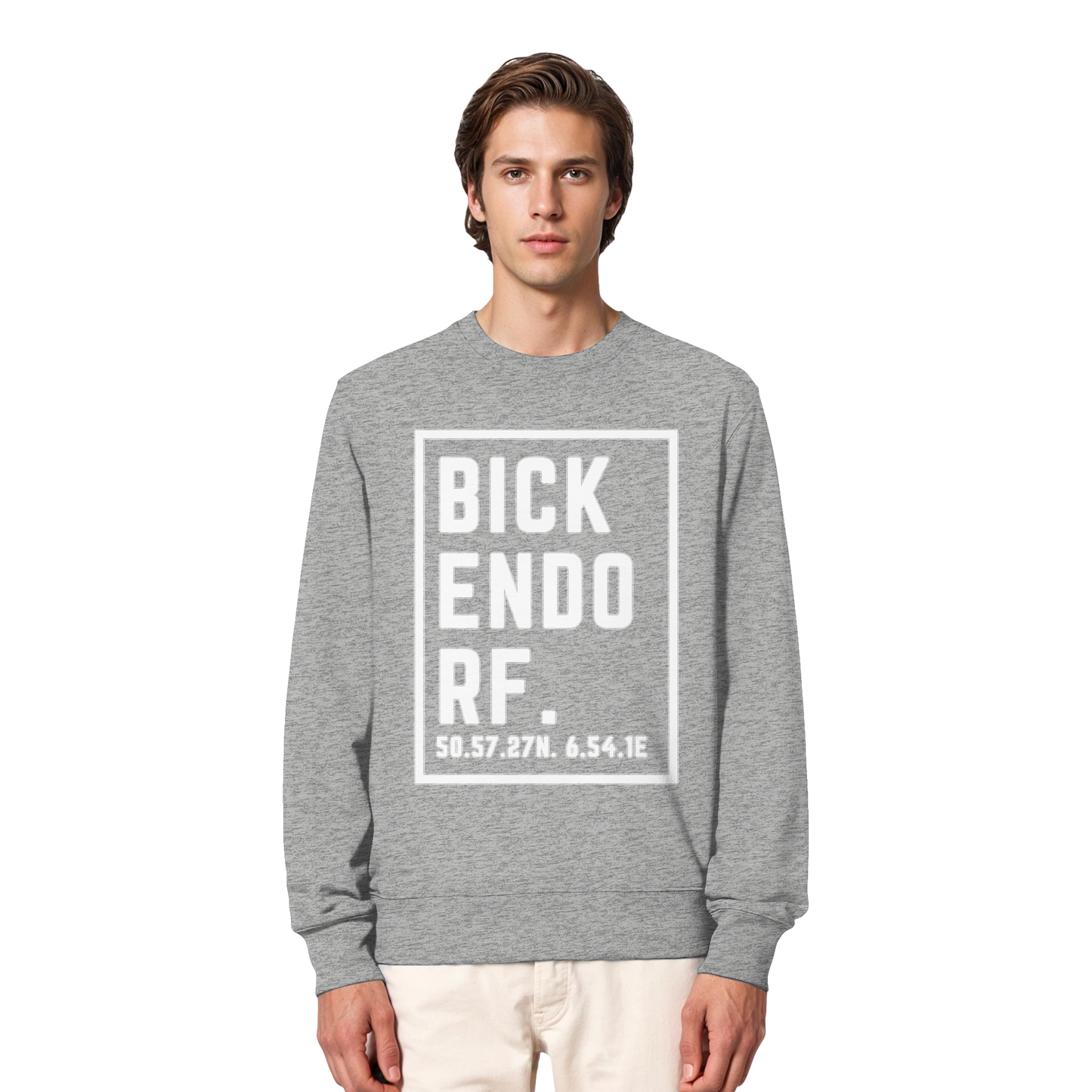 Bickendorf Koordinaten (großer Druck auf der Brust) - Organic Lightweight Sweatshirt