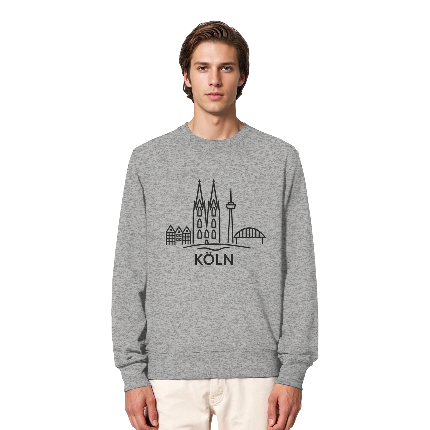 Köln Skyline (großer Druck auf der Brust) - Organic Lightweight Sweatshirt