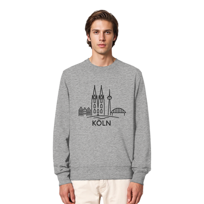 Köln Skyline (großer Druck auf der Brust) - Organic Lightweight Sweatshirt