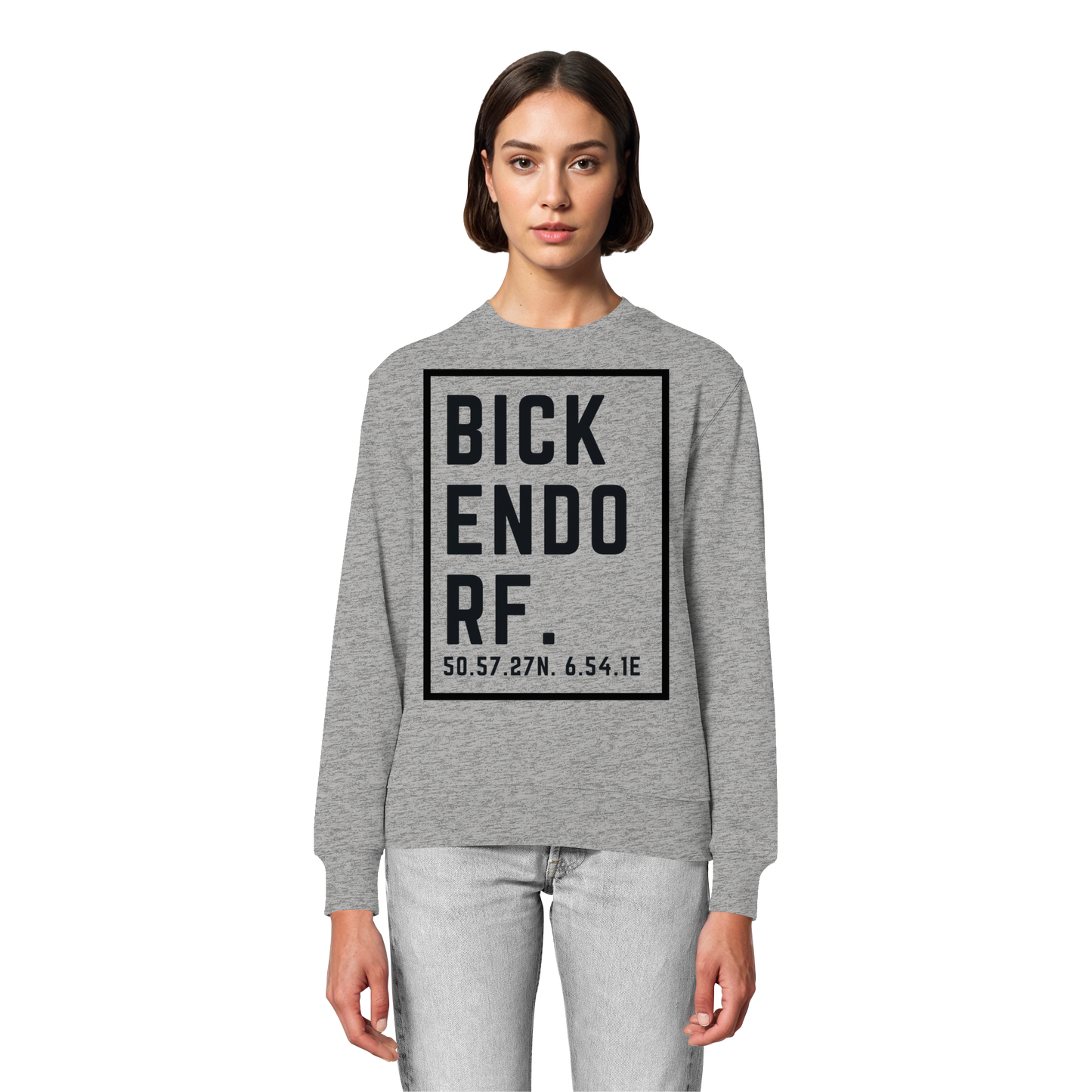 Bickendorf Koordinaten (großer Druck auf der Brust) - Organic Lightweight Sweatshirt