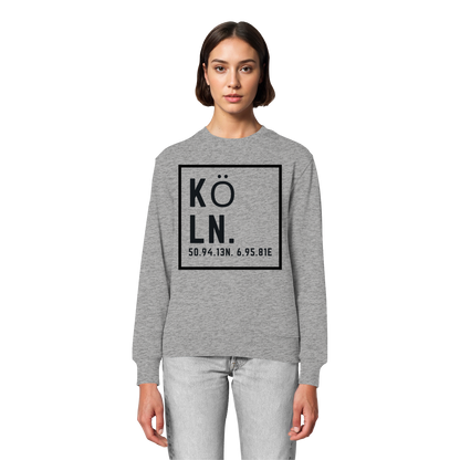 Köln Koordinaten (großer Druck auf der Brust) - Organic Lightweight Sweatshirt