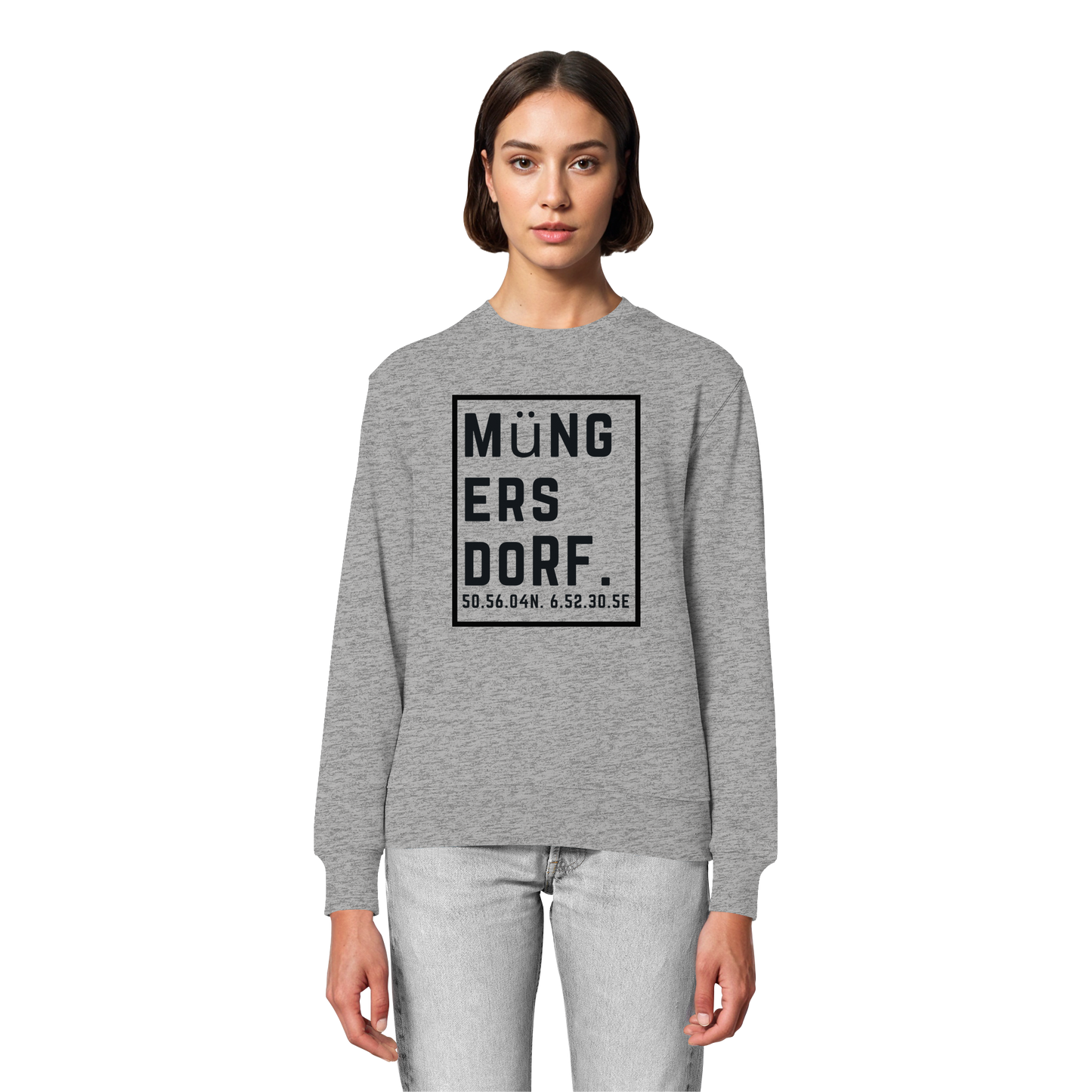 Müngersdorf Koordinaten (großer Druck auf der Brust) - Organic Lightweight Sweatshirt